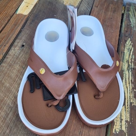 Coconut Hawaiian Jellys Slide Flip Flop Thong Flat Sandals Sz 11 - Picture 1 of 7